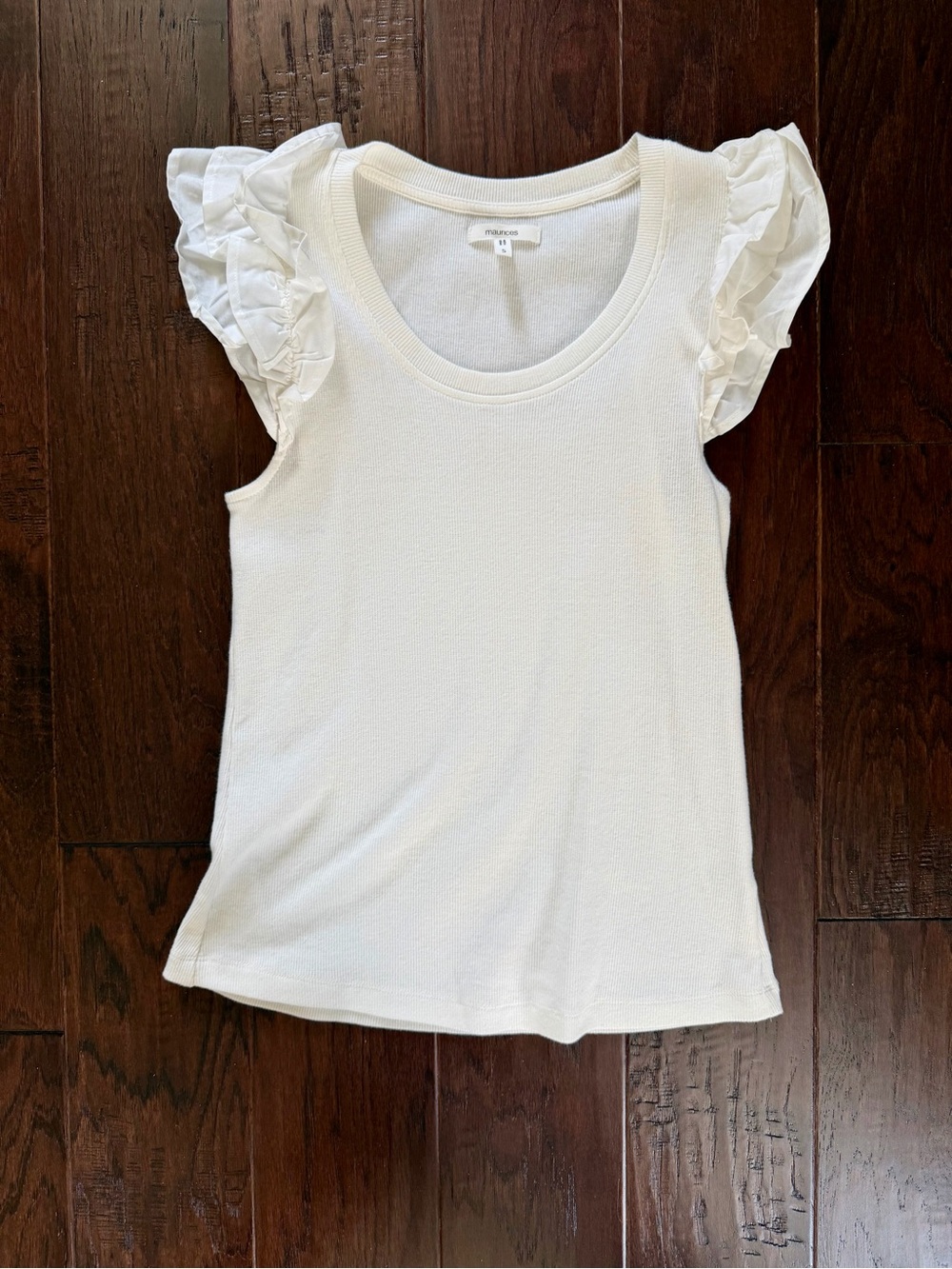 Maurices White Ruffle Sleeve Tank